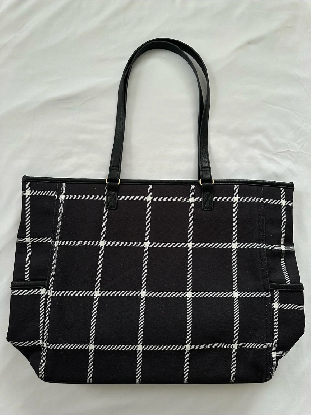 thirty-one Black Windowpane Tote & Matching Pouch